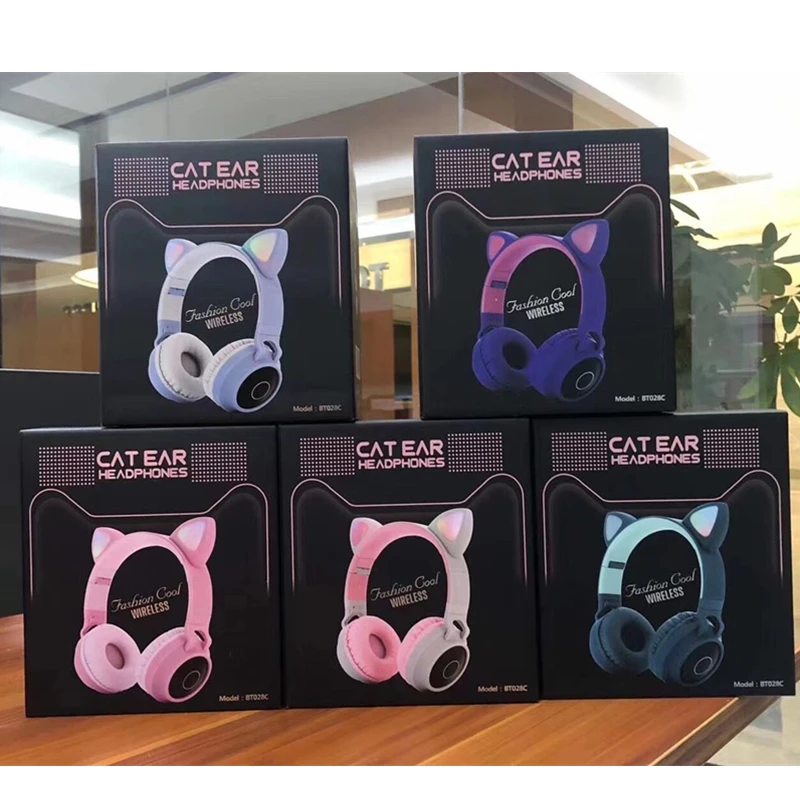 TOPLED Light Cat Ear Headphones Wireless Bluetooth 5 0 Headset Portable Foldable Kids Headphone With Microphone Best gift