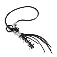 Amorcome Punk Lightweight Long Rubber Necklace for Women Handmade Sweater Chain Tassel Bib Necklaces Collares Mujer Party Gifts