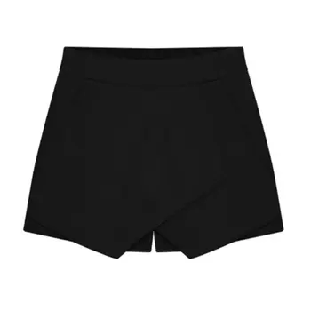 

New Summer Style Shorts Women Sharp Lines Layered Elastic Waist Skort Irregular OL Culottes Shorts Skirts