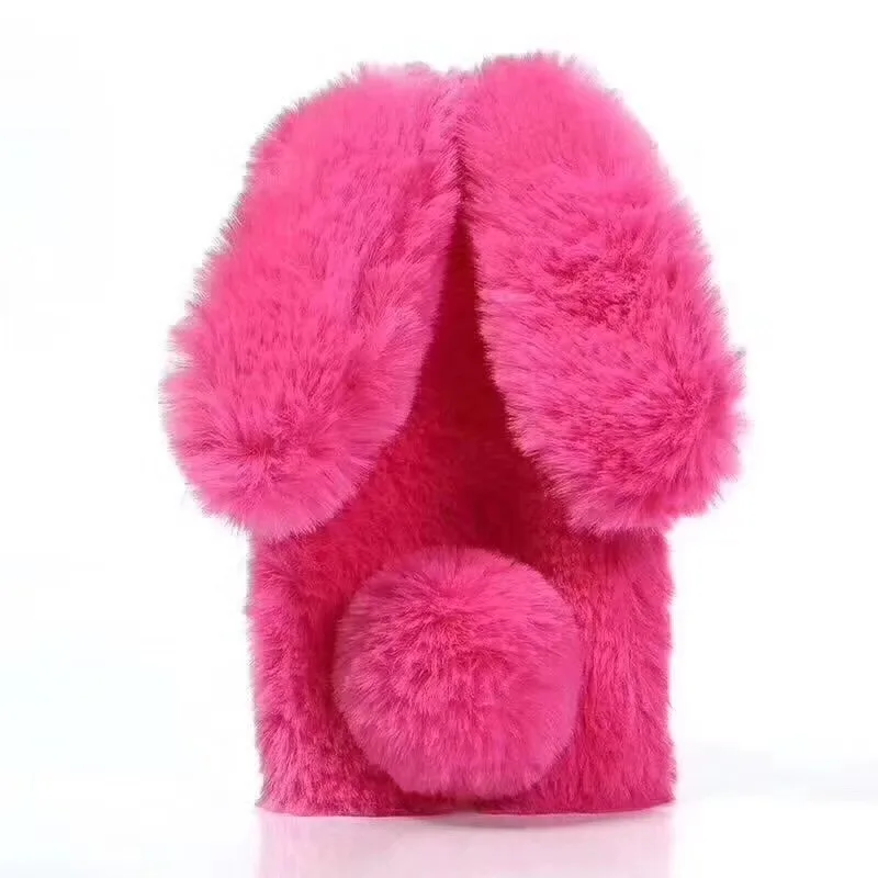 Winter Warm Cute Rabbit Case For Huawei P20 P30 Pro P8 P9 Lite Chrismas Gift Plush Fur Soft Silicon Phone Case For Mate 20 Pro