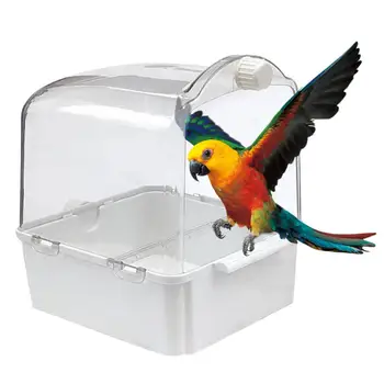 

Hot Sale Bird Bath Cage Large Multi-use Bird Cleaning Box With Clear View For Amazons Conures Cockatiels Parakeet