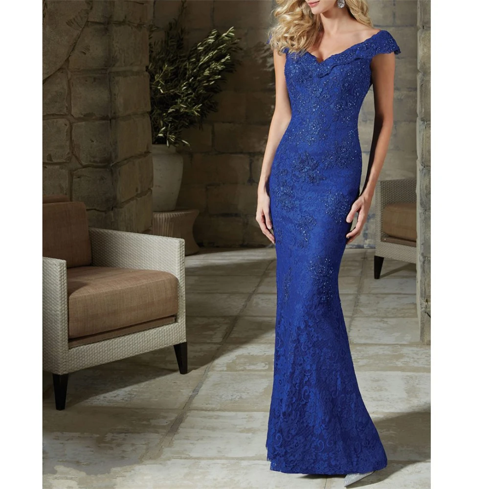 Очаровательное зеленое/синее Кружевное Платье Vestidos De Fiesta De Noche с открытыми плечами, v-образным вырезом, аппликацией из бисера, платья для матери невесты