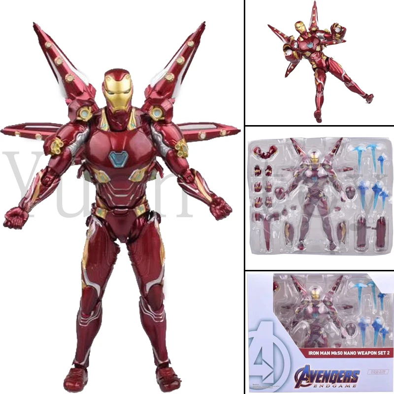 

Marvel Avengers 4 Endgame SHF Iron Man MK50 Nano Weapon Set 2 Action Figure Model Toy Doll Christmas Gift