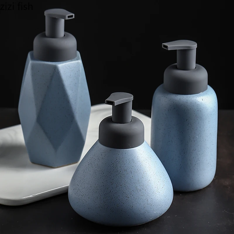Ceramic Foam Soap Dispenser Bottle Kitchen Hand Sanitizer Bottle Shampoo Body Wash Lotion Customizable for hotels