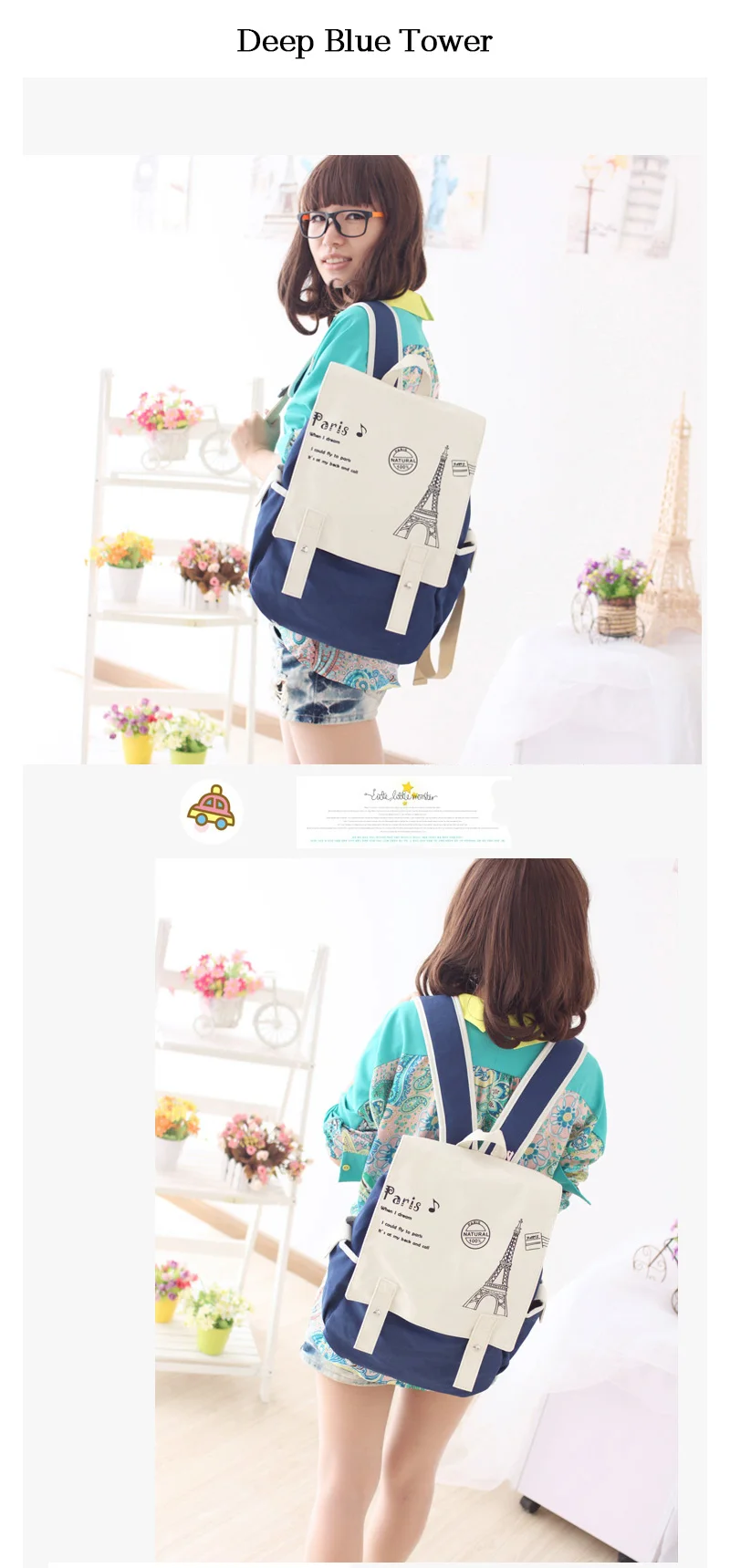 Korea Style Women Canvas Backpack School bag For Girls Ladies Teenagers Casual Travel bags Schoolbag Backpack