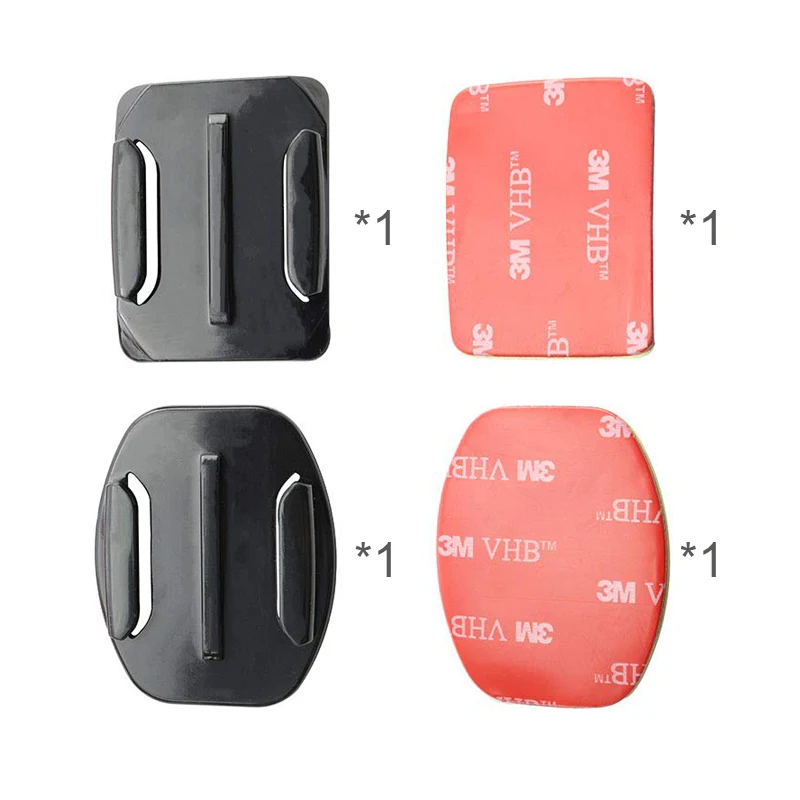 4Pcs Flat Curved Mount Set Sticker 3M Adhesive for GoPro Hero 8 7 6 5 4 Sjcam Yi 4K Eken DJI Osmo Action Sport Camera Accessory - Цвет: Set A