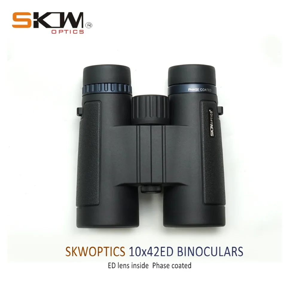 SKWoptics 10x42 ED Бинокль наблюдение за птицами, охота с фазовым покрытием Водонепроницаемый Bak4, Fogproof