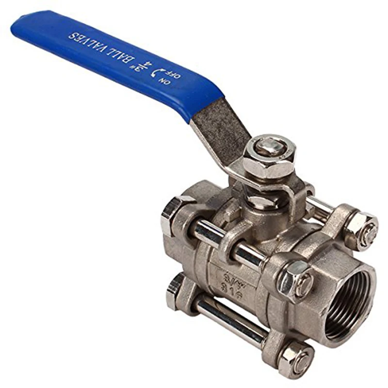 

3/4" Threaded 3 Piece 304 Stainless Steel Ball Valve for Solvent Oil DN20
