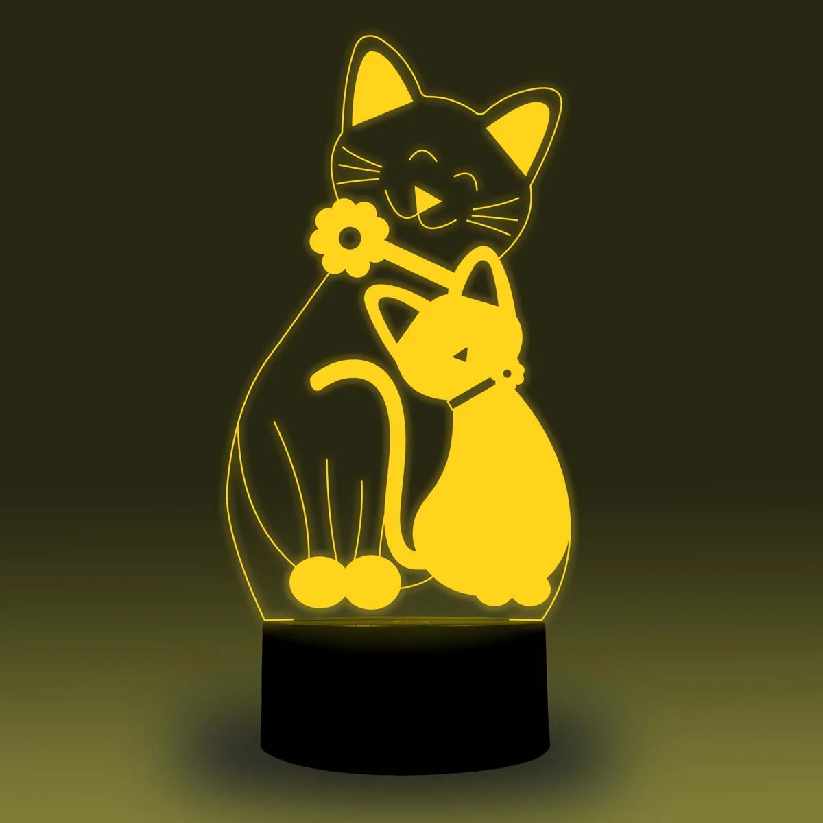 NiteApps 3D мама и ребенок кошка RGB светодиодный ночник настольная лампа Иллюзия подарок на день рождения приложение/сенсорное управление