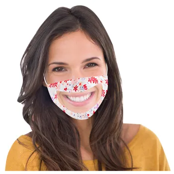 

Transparent printed mask With Clear Window Visible Expression Special Mask Suitable for Deaf People Mouth-muffle Mascarilla