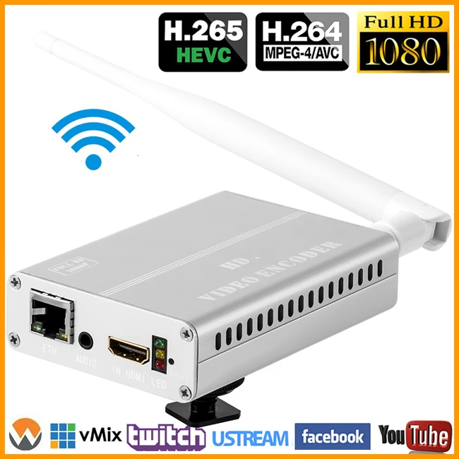 HEVC 1080P 1080i HD HDMI к RTSP RTMP UDP HLS видео поток кодер IPTV потоковая трансляция в прямом эфире кодировщик H.265 H.264 передатчик - Цвет: WIFI