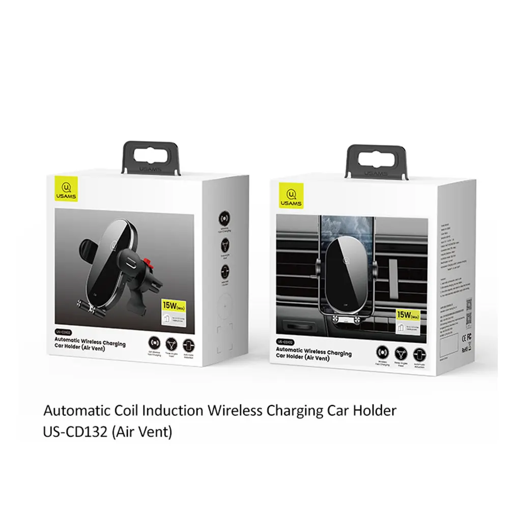 USAMS Wireless Phone Charging Car Holder Automatic