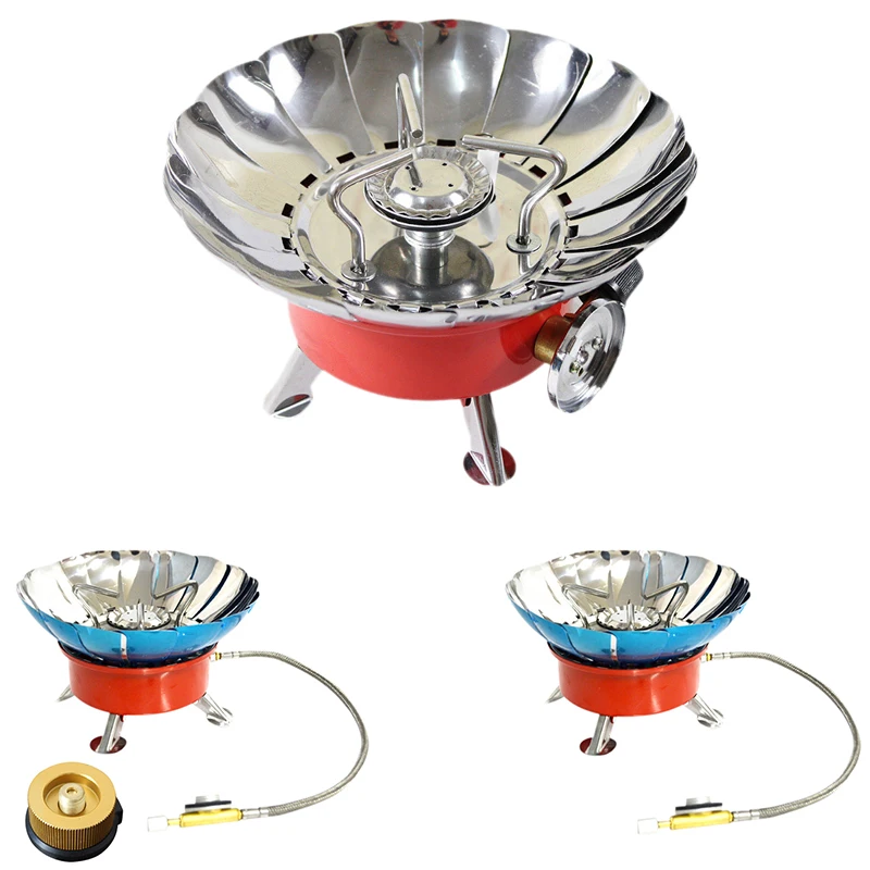 

4 Type Windproof Stove Cooker Cookware Gas Burners For Camping Picnic Cookout Bbq