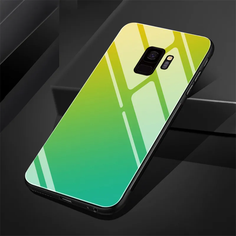 Новейший цветной чехол для телефона из закаленного стекла для Samsung Galaxy S8 S9 S10 Plus Note8 Note9, роскошное закаленное стекло