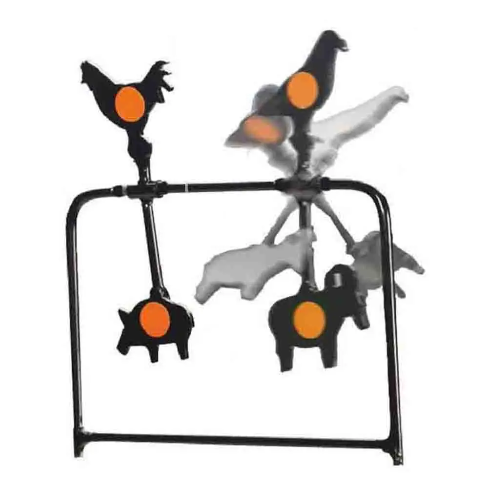 Metal spinner target caliber .177 air rifle pistol animals pattern self reset Plinking