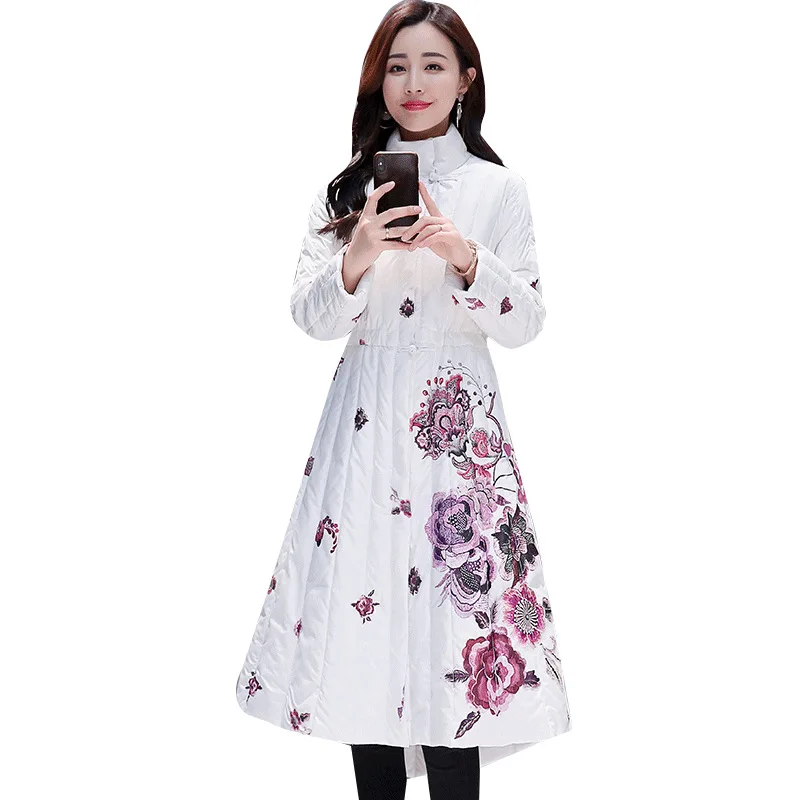 

Down Jacket Cotton-padded Clothes Women's Mid-length Autumn & Winter 2019 New Style Retro Slim Fit Large Size Cotton-padded Jack