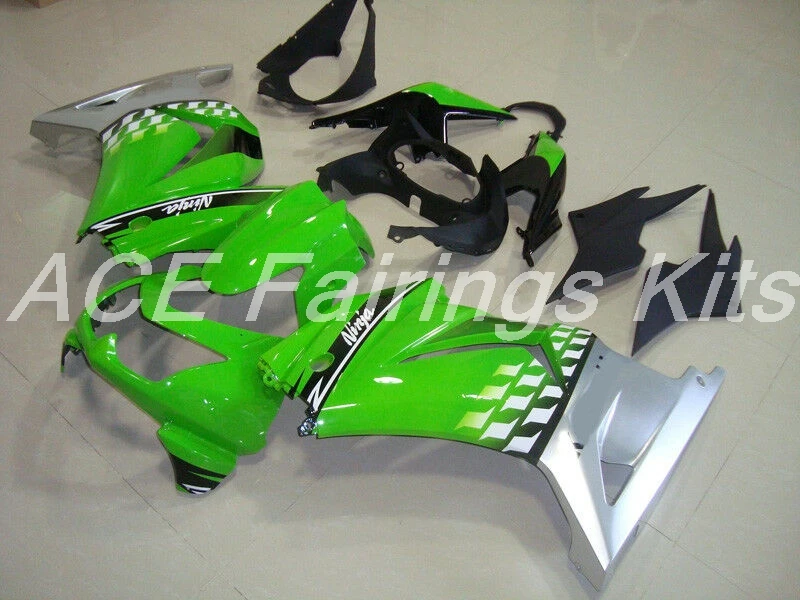 ABS обтекатель комплект для Kawasaki Ninja250 EX250 ZXR250 2008- 08 09 10 11 12 13 14 Обтекатели набор(литья под давлением) Серебряный Зеленый