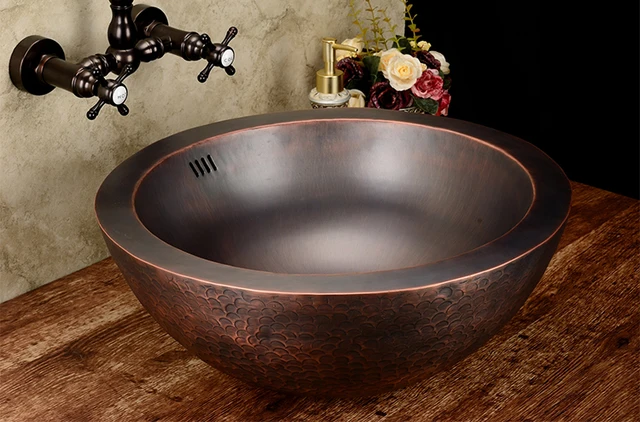 北欧スタイルブロンズアンティーク引き出し式洗面台用蛇口銅製温水・冷水 蛇口、北欧スタイルブロンズアンティーク引き出し式洗面台用蛇口銅製