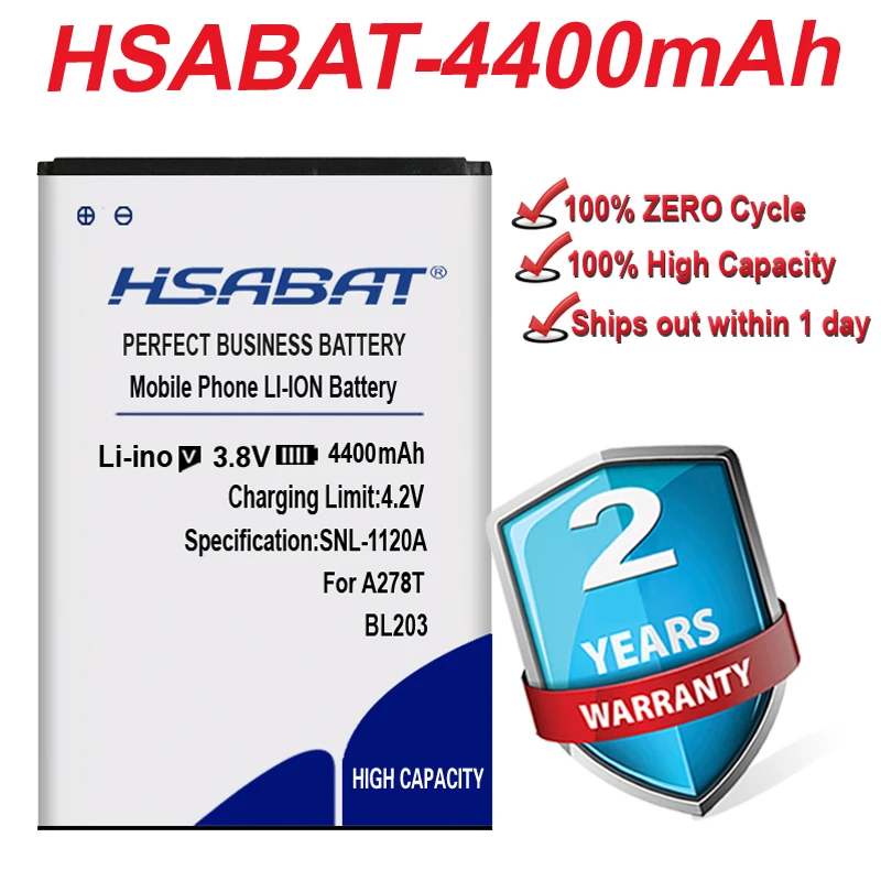 Аккумулятор HSABAT 4400 мАч BL203 BL214 BL236 для Lenovo A278T A365E A308T A369 A66 A318T A385E A300T A208T A218T A269 A305E A316 |