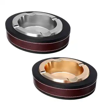 

Metal Leather Cigar Ashtray Portable Cigar Smoking Accesories Father Gift Decoration