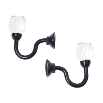 

2PCS Vintage Crystal Wall Tieback Curtain Hook Tassel Towel Hanger (Black)