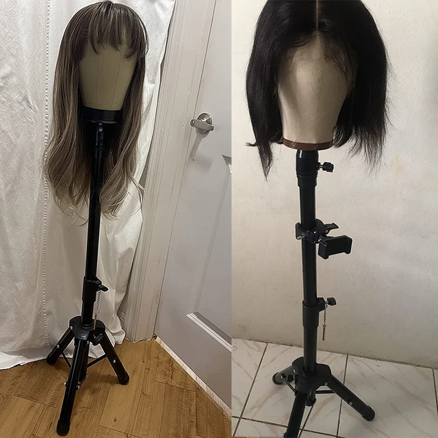 IvyBeauty Metal Adjustable Wig Stand Tripod Holder For Wigs Making