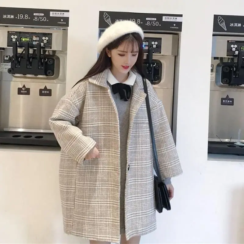 

Autumn and winter coat women's woolen coat mid-length woolen padded clothes long-sleeved cotton-padded clothes tide