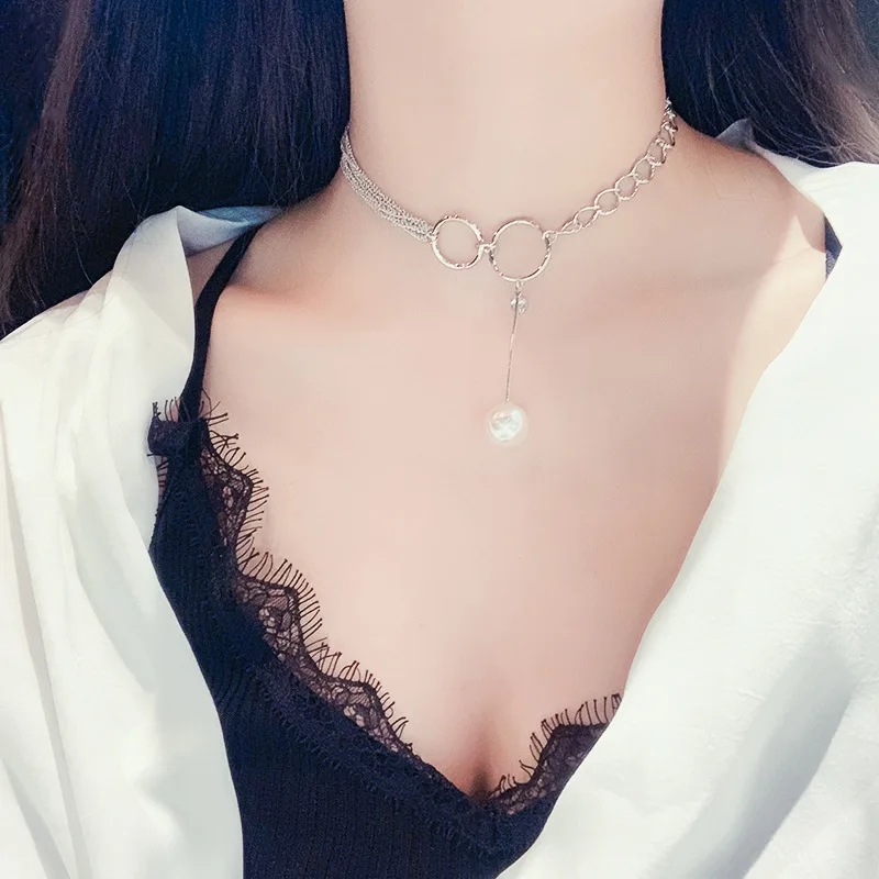 USTAR модные колье ожерелья для женщин Bijoux подвеска с большой жемчужиной ожерелья Аксессуары Ювелирные изделия Подарки
