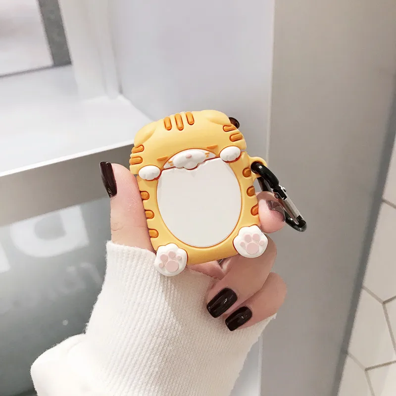 3D чехол для наушников для Airpods, чехол, силиконовый чехол с милым медведем для Apple Air pods 2, чехол для Earpods, чехол, ремешок для наушников