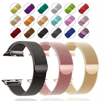 

Band For Apple Watch 5 4 1/2/3 Loop Bracelet Stainless Steel Milanese 42mm 38mm Bracelet strap for apple watch series 40mm 44mm