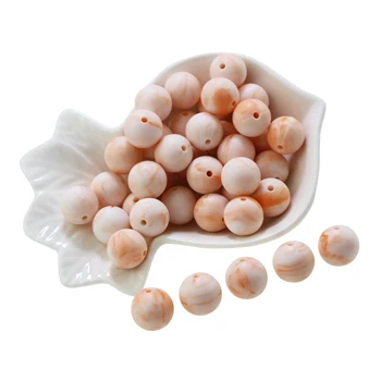 

NEW! 15mm Round Silicone marble Beads Teething Nursing Necklace Lentils Beads Food Grade Silicone Hexagon Silicone Teether