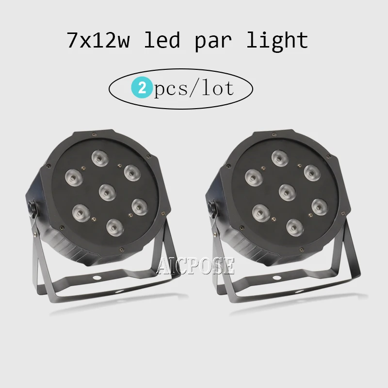 2 шт./лот 7*12 Вт светодиодные лампы 7x12 Par RGBW 4 в 1 плоский par led dmx512 Освещение для