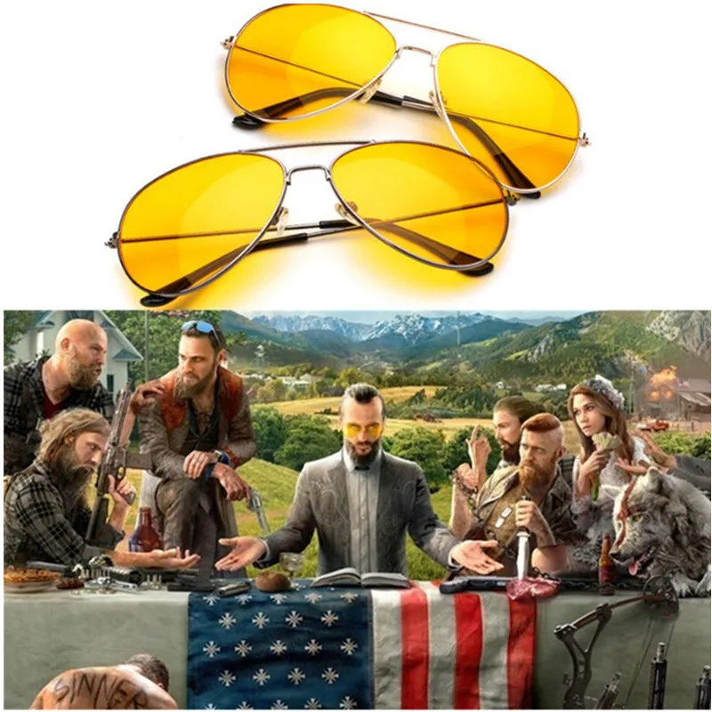 Солнцезащитные очки с семенами Джозефа от Game FARCRY5 унисекс желтые аксессуары для