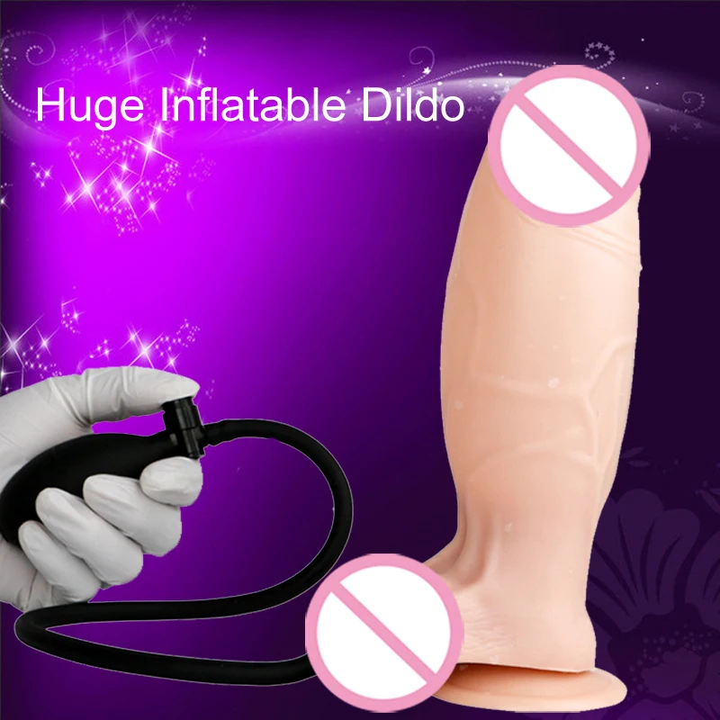 Big Inflatable Anal Dildo Realistic Adult Sex Toys For Women Masturbator Faloimitator Erotic Penis No Vibrator Suction Cup | Красота и
