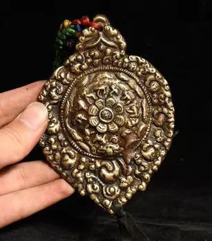 

wedding decoration Tibet Buddhism Brass Copper Protective Talisman Chart Sidpaho Amulet pendant