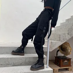 FAKUNTN – pantalon Cargo à grandes poches pour femmes, élastique, taille haute, ample, Streetwear, Baggy, tactique, Hip Hop, été 
