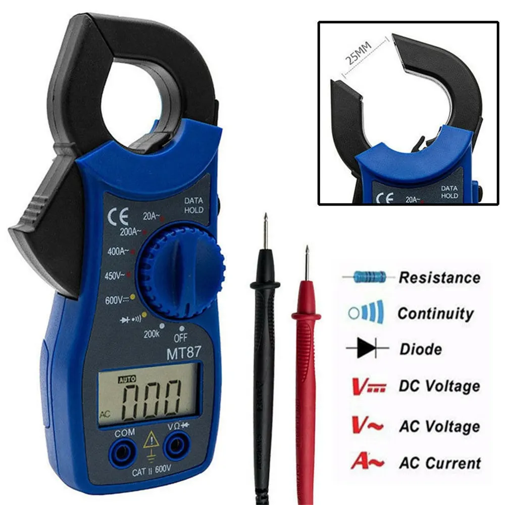 

Digital Clamp Meter AC/DC Current Voltage Multimeter Temp Volt Amp Tester