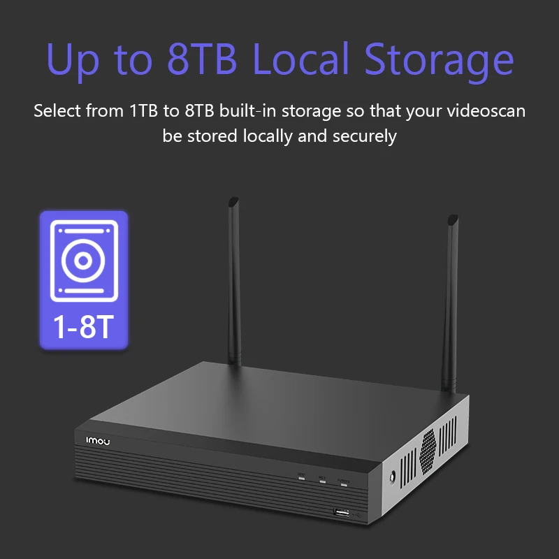 Network Video Recorder IMOU Wi-Fi 1080P NVR 8CH 4CH Wireless Strong Metal Shell ONVIF Standards