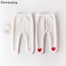 Теплые зимние длинные детские леггинсы для Новорожденные малыши девочки дети сердце бархат носки леггинсы брюки PP