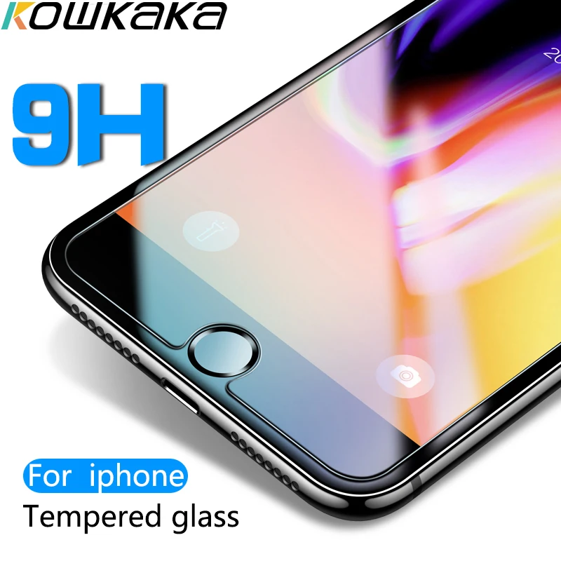 

kowkaka Screen Protector Tempered Glass For iPhone 7 8 Plus 6 6S Plus Protective Glass For iPhone 11 Pro X XR XS Max Guard Film
