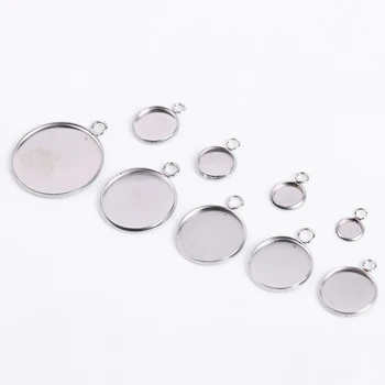 

20Pcs/Lot 6-25mm Stainless Steel Cabochon Setting Earring Accessories Tray Bezels Blank Pendant Base For Jewelry Making Supplies