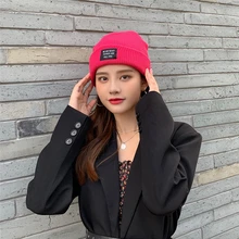 

Knitted Hats for Women Cloth Label Men Beanie Hat Winter Retro Brimless Baggy Melon Cap Cuff Docker Fisherman Beanies Hats