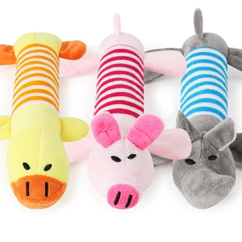 

Cute Pet Dog Cat Plush Squeak Sound Dog Toys Funny Fleece Durability Chew Molar Toy Fit for All Pets Elephant Duck Pig