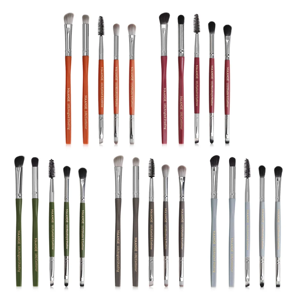 

New High Quality 5pcs/set Professional Hexagon Eye Makeup Brushes Set Eyeshadow Eyeliner Eyelash Eyebrow Lip Brush Makeup Tool