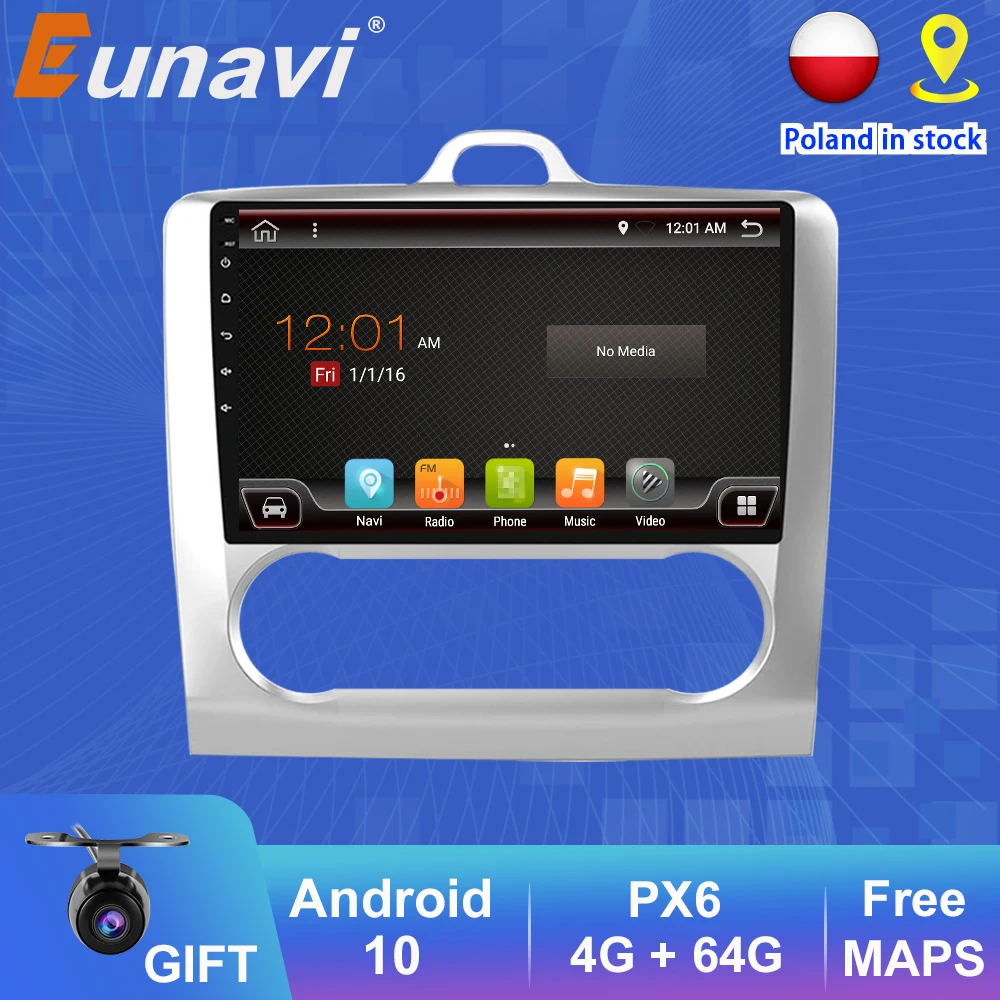 Автомагнитола Eunavi 2 Din Android для ford focus Mk2 2004-2011 радио стерео аудио GPS-навигация