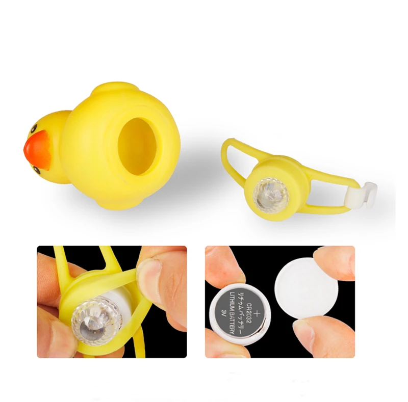Bicycle Bell with Light Mtb Bike Handlebar Light Yellow Broken Wind Small Duck Hard Hat Helmet Cycling Equipment Ring Bell