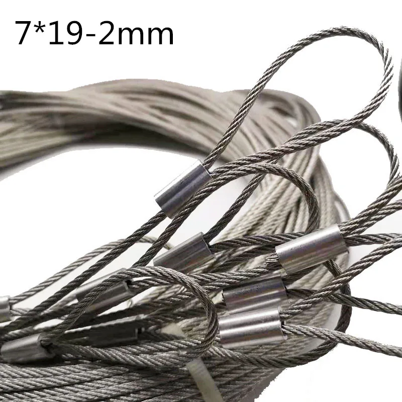 50M/100M 2mm Diameter 7X19 Construction 304 Stainless steel Wire rope Alambre Softer Fishing Lifting Cable 50m 2 5mm diameter 7x19 construction 304 stainless steel wire rope alambre softer fishing lifting cable