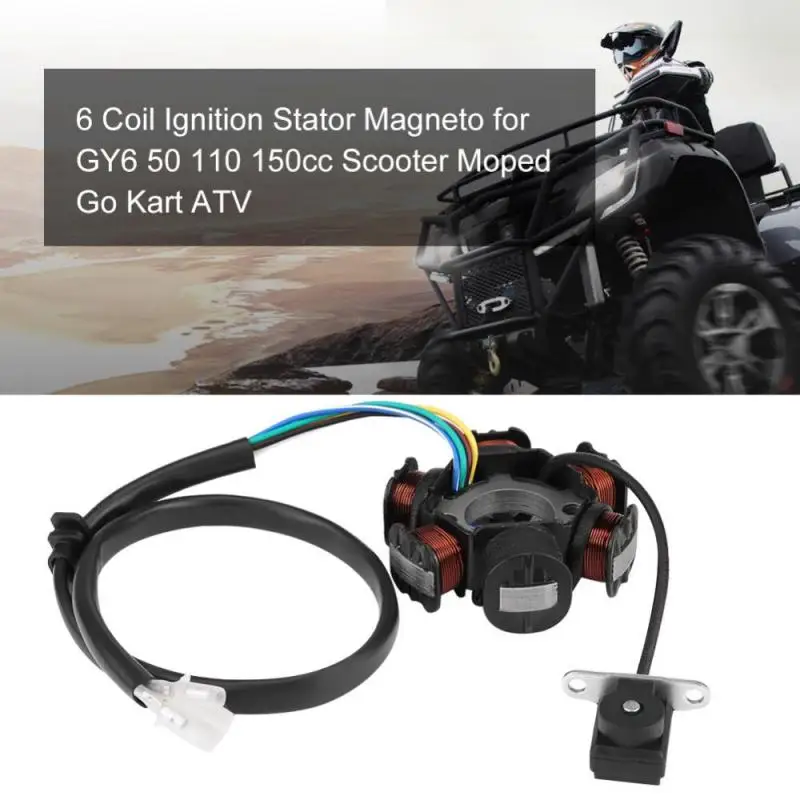 6 катушка зажигания статора Магнето для GY6 50 110 150cc Скутер мопед Go Kart ATV 6 полюсов 5 проводов
