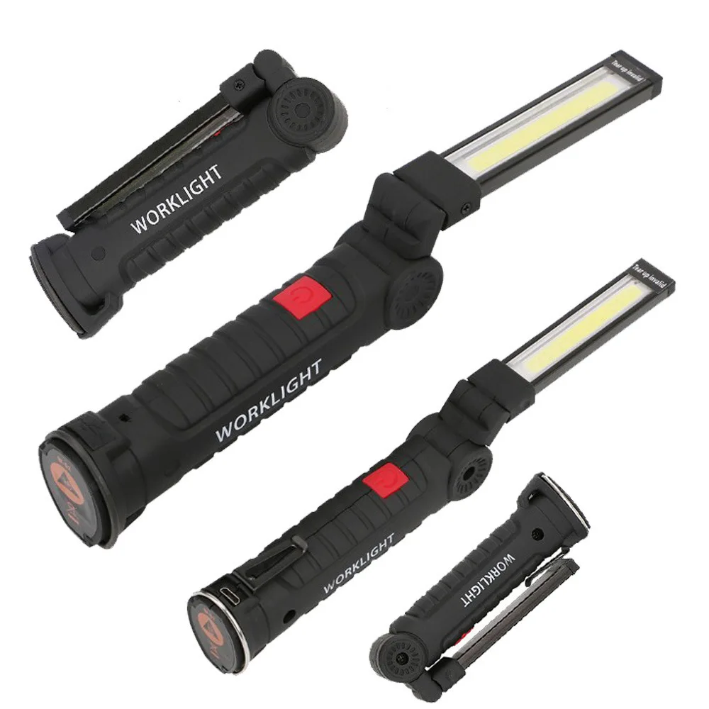 1 шт. COB светодиодный фонарик USB Перезаряжаемый Магнитный фонарь, гибкий прожектор, беспроводная инспекционная лампа, Рабочий фонарь, уличный Emergen