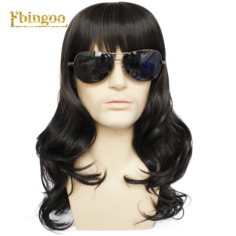 Ebingoo Hair cap+ 70s 80s Hallween Металл рокер диско парик для мужчин блонд длинные прямые синтетические Косплей Mullet парик для мужчин и женщин